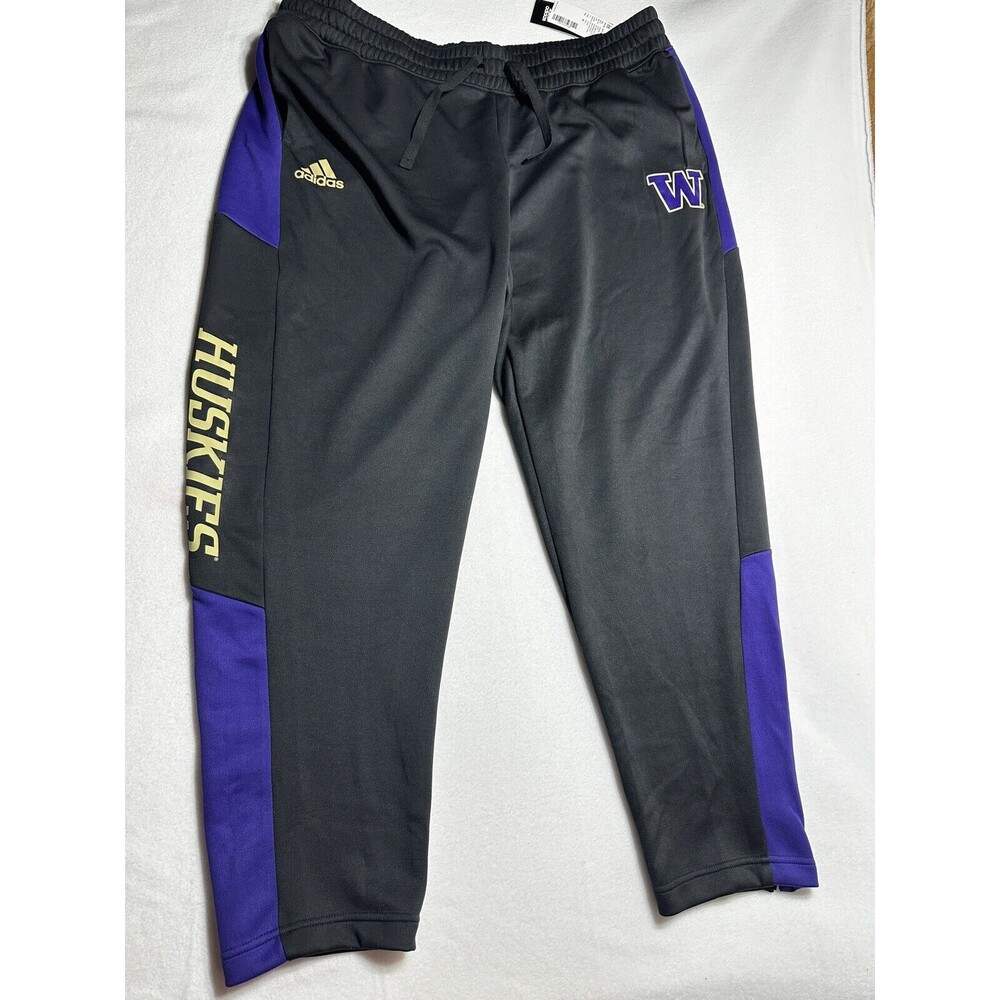NWT Washington Huskies Adidas Joggers Womens Size 2X Black Track Pants NCAA